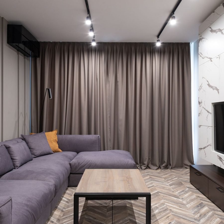 Modern sea-view apartment lounge in Clifton